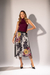 Imagem do Saia Midi Floral com Tule - Branca com Preto