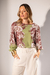 Blusa Estampada Floral - Verde com Marrom na internet