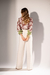 Blusa Estampada Floral - Verde com Marrom - loja online