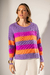 Blusa Tricô Manga Longa Listras - Lavanda - loja online
