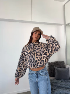 Bomber print de paño con forreria