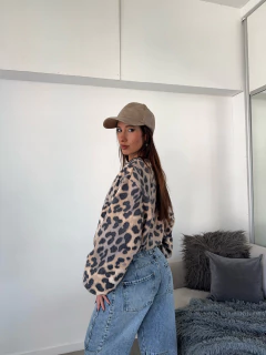 Bomber print de paño con forreria - tienda online