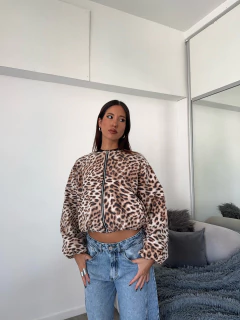 Bomber print de paño con forreria