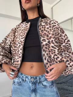 Bomber print de paño con forreria - comprar online