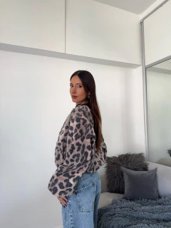 Bomber print de paño con forreria - comprar online
