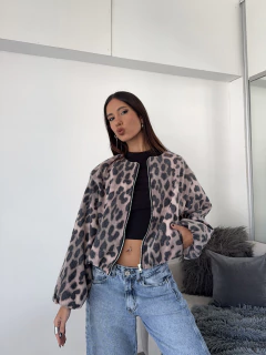 Bomber print de paño con forreria - tienda online