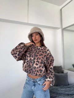 Bomber print de paño con forreria