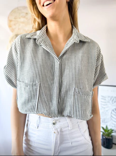 Imagen de Camisa Zara lino rayado