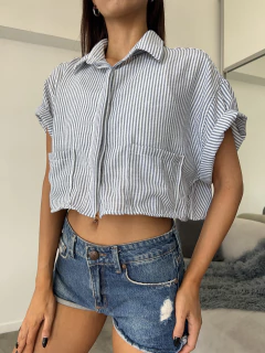 Camisa Zara lino rayado