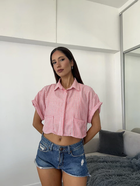 Camisa Zara lino rayado - comprar online