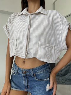 Camisa Zara lino rayado - comprar online