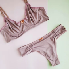 Conjunto falso aro Lila