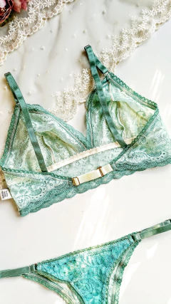 Conjunto Oriana Puntilla Aqua - mariana maggi lingerie