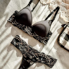 Conjunto Carola Microfibra Negra Bicolor - comprar online