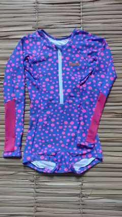 Maiô Infantil Teen Short Manga Longa Lycra UV50+ Cerejinha Roxo - comprar online
