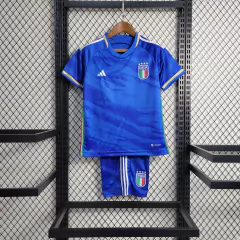 Camisa + Short Infantil Unissex Seleção da Italia I 2023/2024 Adidas - Azul