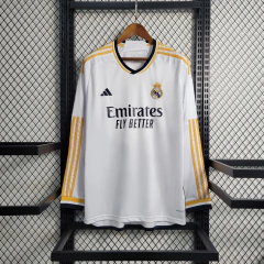 23/24 branca com amarelo, camisa home I la liga champions nova camisa do real madrid 2023 vinicius junior, rodrigo, benzema 12Multimarcas