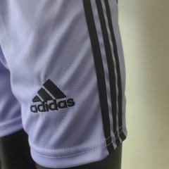 Camisa + Shorts Infantil Unissex Real Madrid Third III 2022 Torcedor Adidas - Roxa - CAMISAS DE FUTEBOL TAILANDESAS 1.1 - 12multimarcas
