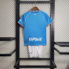 Camisa + Shorts Infantil Unissex Napoli Home I 2023/2024 EA7 - Branco e Azul - comprar online