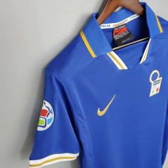 Camisa Seleção Itália Retrô Home 1996 Torcedor Masculina - Azul na internet