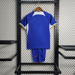 Camisa + Shorts Infantil Unissex Chelsea Home I 2023/2024 Nike - Azul - comprar online