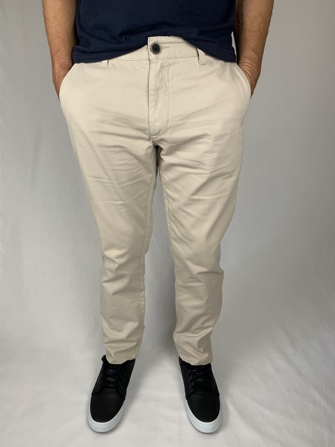 Calça de Sarja Slim Areia