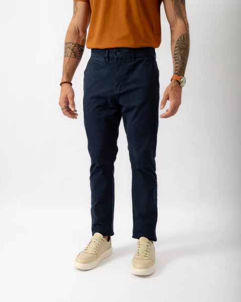 Calça de Sarja Slim com Elastano TRT Petróleo