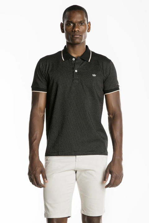 Polo Premium TRT Preta com Pontos Brancos