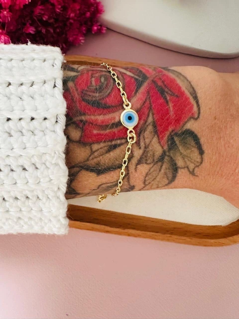 PULSEIRA CART OLHO GREGO CLARO OUR