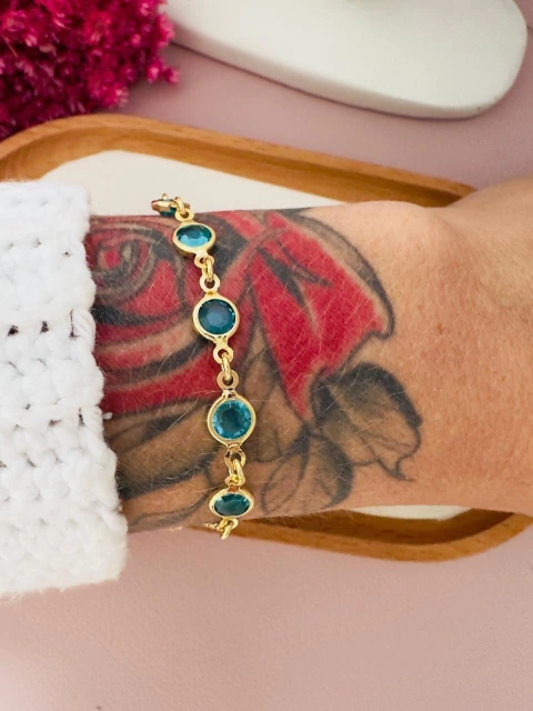 PULSEIRA PINGENTES AZUL OUR