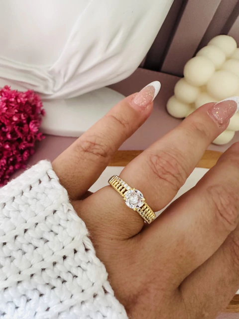 ANEL VAZADINHO ZIRCÔNIA LUXO - comprar online