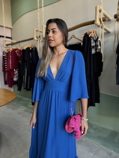 Vestido Azul Decotado - comprar online