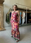 Vestido Mel vinho estampado
