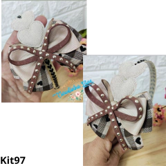 Box pegue e monte xadrez coração marrom - loja online