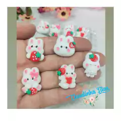 8,50Aplique de resina coelhos mini - tam 2cm - c/10 unid.sortido