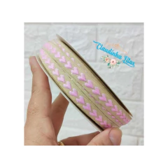 Fita coração bordado 10mm - ( 1metro) - comprar online