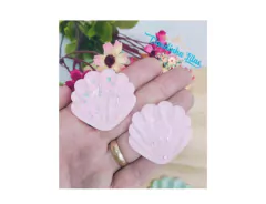 Aplique de resina concha G 4 x 3,6cm - c/2 unidades na internet