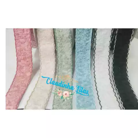 Fita Sanding Luxo flocada com borda trabalhada D-5 388 - 38mm - c/2 metros