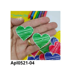 Aplique emborrachado escolar coração riscado - ( 2unidades) - loja online