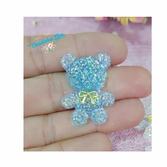 Aplique de acrilico ursinho boreal 3x2 cm - 2 unidades da mesma cor - Claudinha Fitas