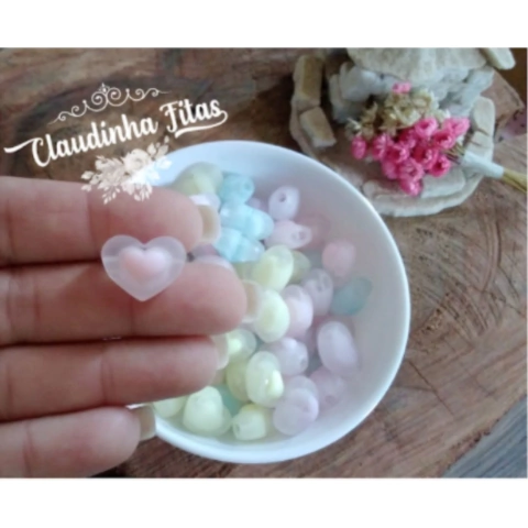 Entremeio coração fosco c/12 unids