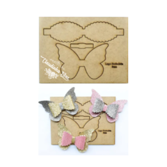 Molde em mdf borboleta e laço