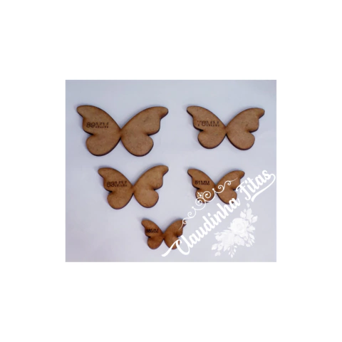 Molde em mdf borboletas com 5 tamanhos