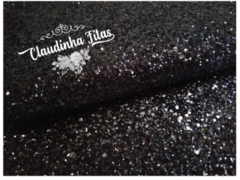 Lonita glitter floco grosso preta 25x35