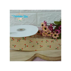 Imagem do Fita xadrez com cereja 38mm - (1 metro)