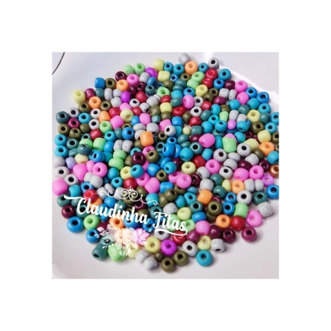 miçangas de vidro fosco para pulseiras 3,6mm c/25grs