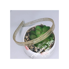 Tiara com dentinho 10mm com glitter