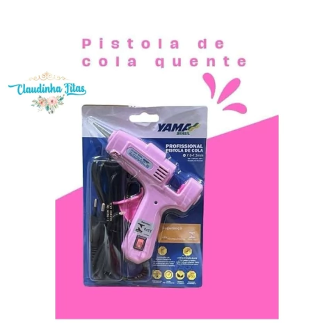 Pistola de Cola Quente Pequena Yama - 127/220v - Rosa