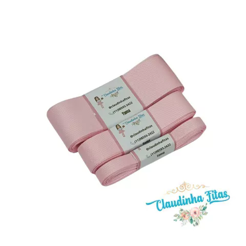 Fita Gorgurão YAMA - Pearl Pink ( rosa) - cor 123 - 5 metros