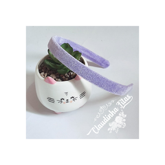 Tiara de veludo base reta 15mm unid - comprar online